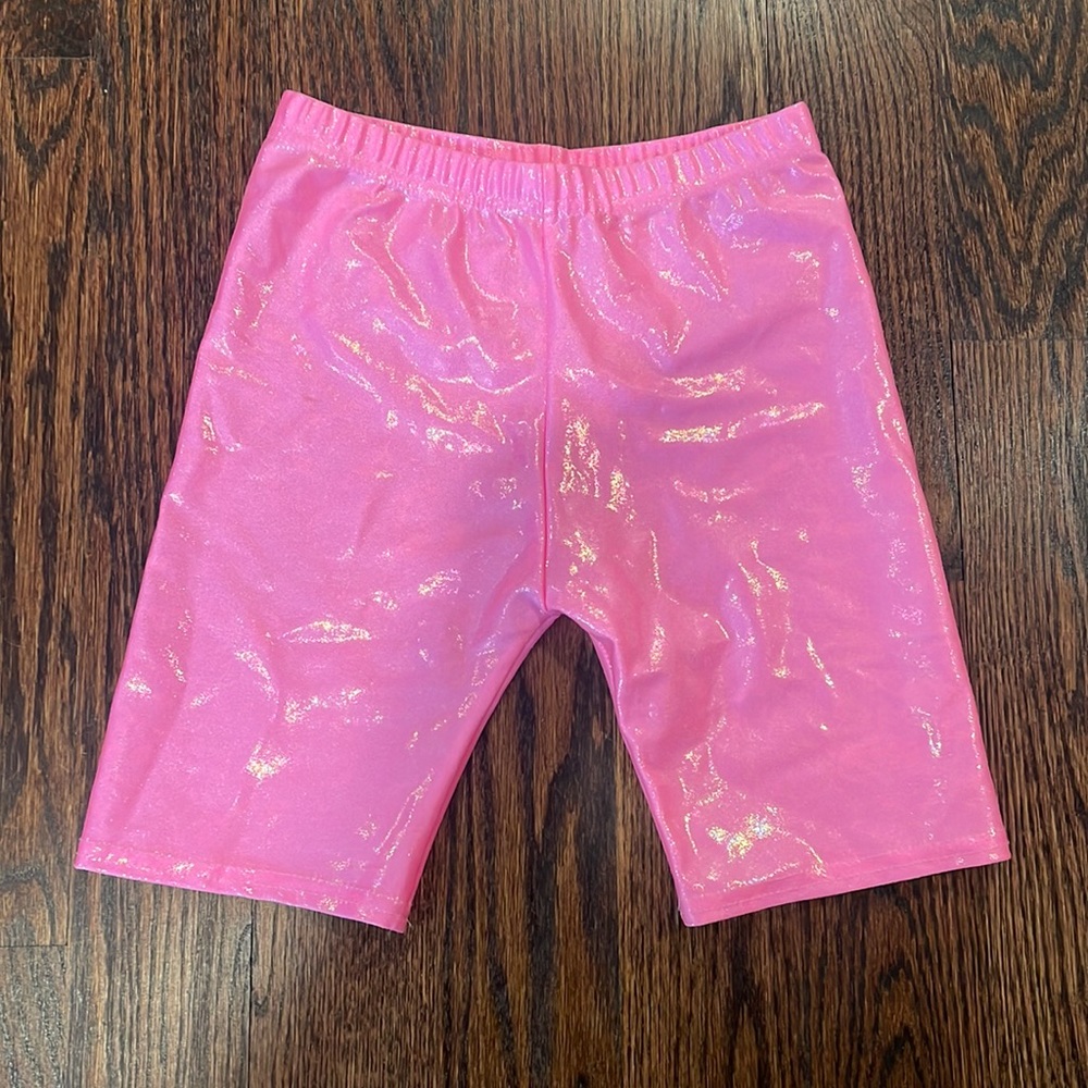 Dori Creations Pink Metallic Bike Shorts, 12/14 (188)